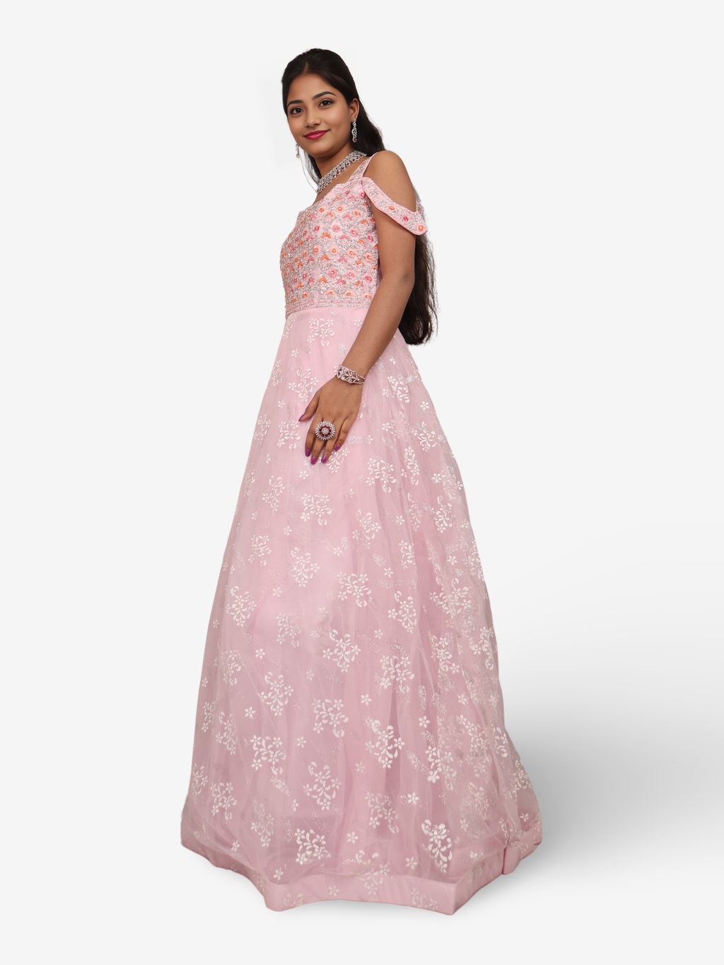 Gown with Stone Work & Embroidery by Shreekama