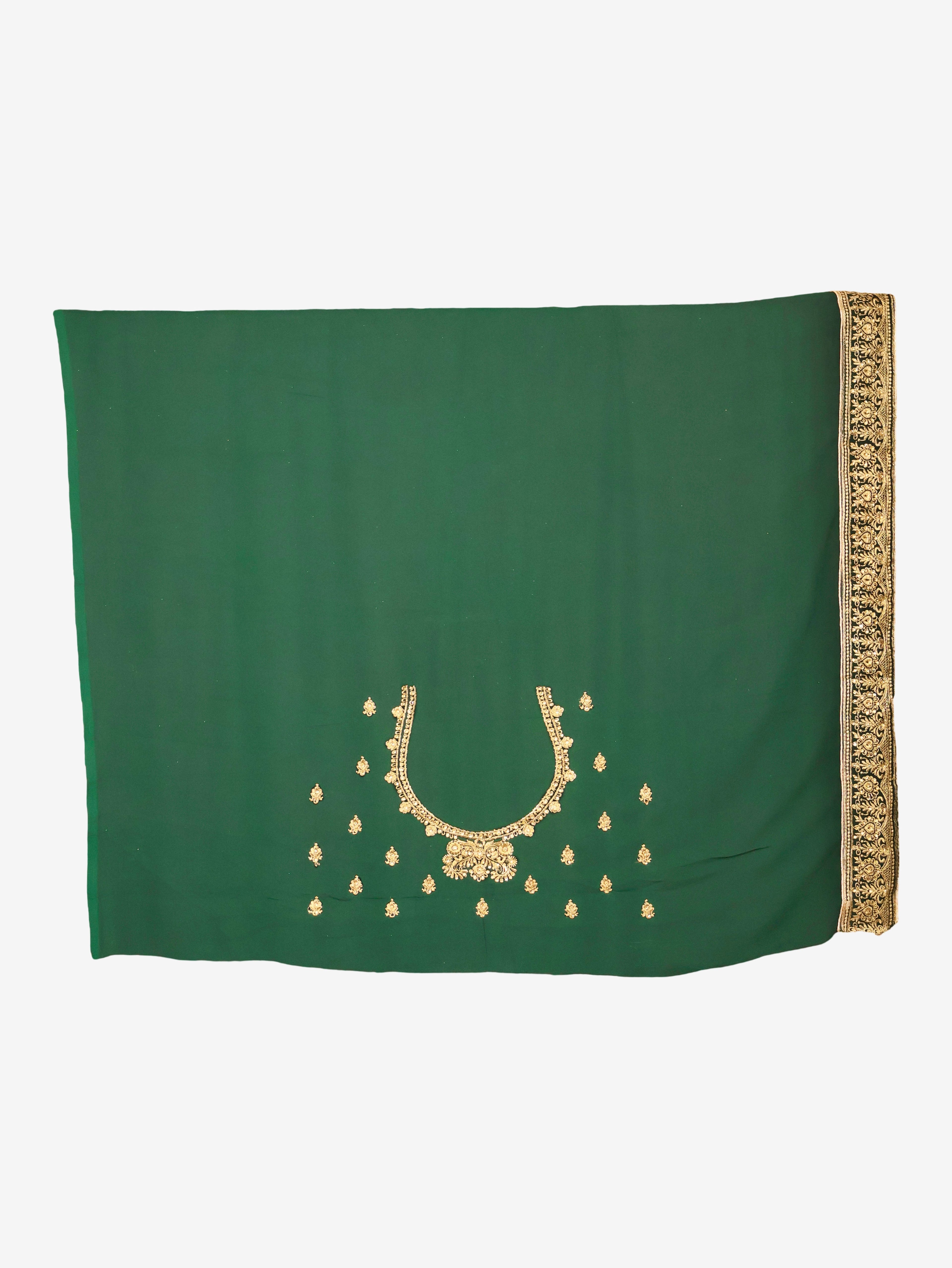 Designer Saree with Embroider & Zari Thread Work by Shreekama