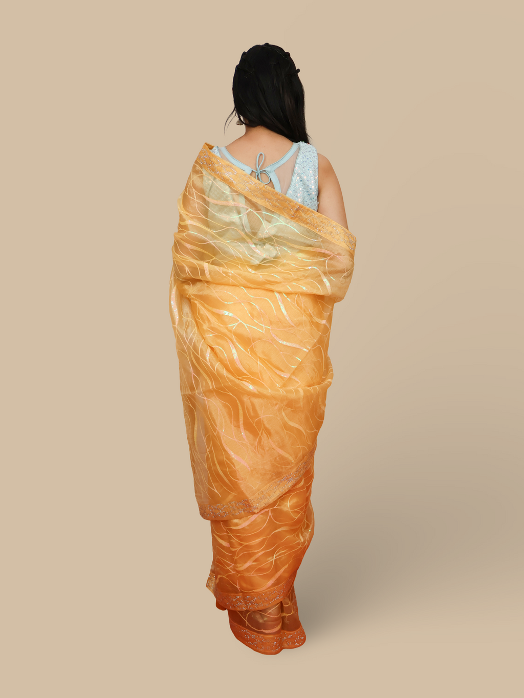 Designer Saree with Rhinestones & Heavy Sequin Work by Shreekama