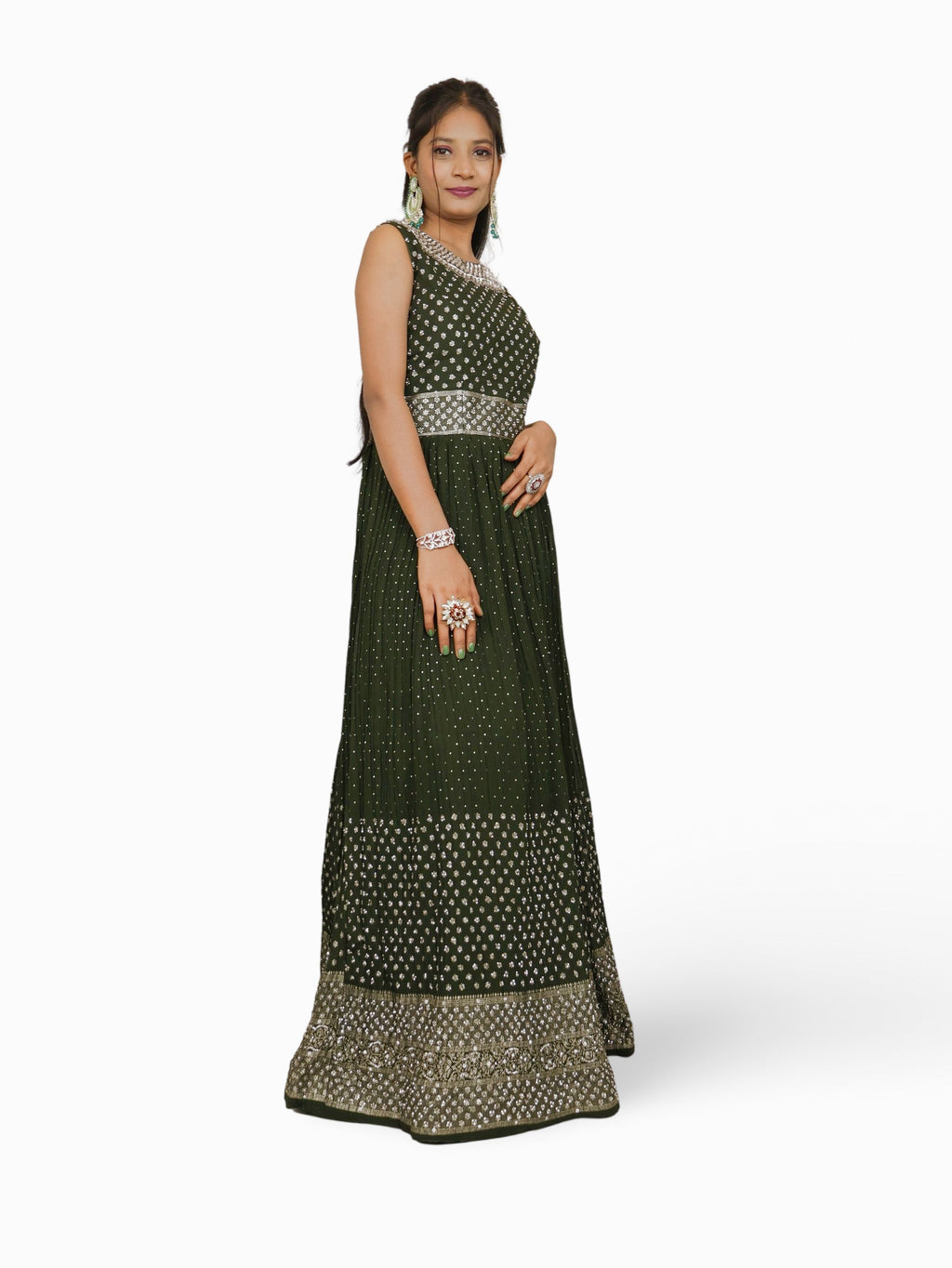 Gown with Stone & Kundan Work by Shreekama